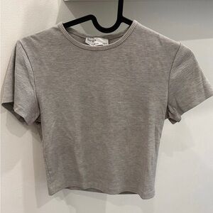 Bershka light gray crop top